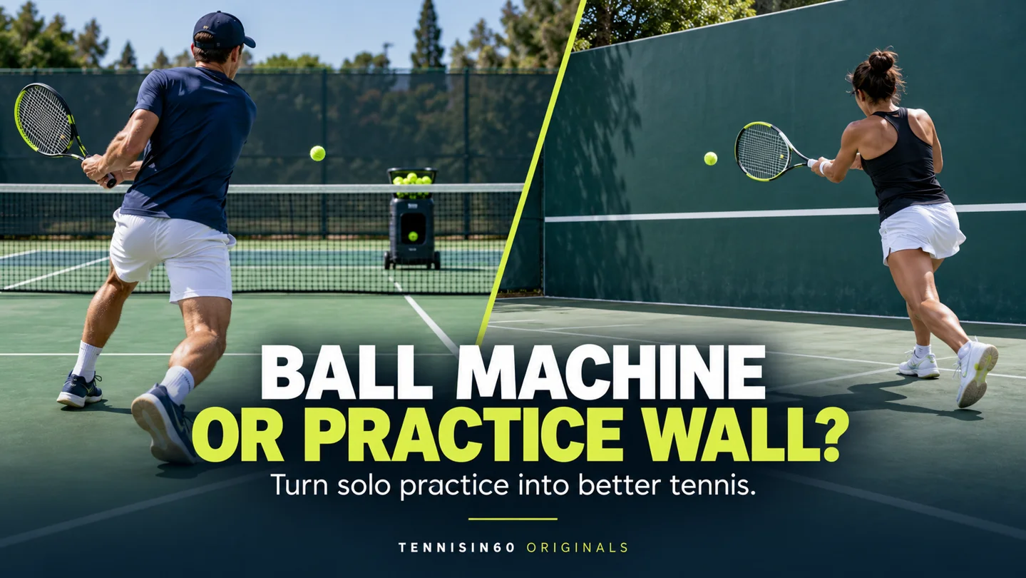 Ball machine or practice wall? Turn solo practice into better tennis. Tennisin60 Originals.